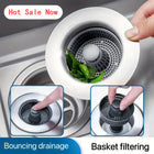 Sink Strainers, Kitchen Sink Strainer with Pop Up Drain Stopper, Stainless Steel Sink Stopper and Odor Filter