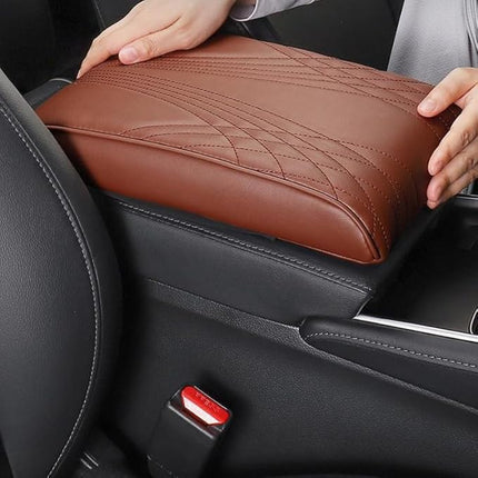 Car Armrest Cushion with Soft Memory Foam and Leather Finish, Center Console Cover Pad, Fits Most Vehicles, 4 Colors