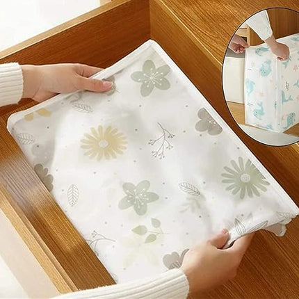 Blanket Storage Bags for Closet and Under Bed, Quilt Organizer in Small, Large and Extra Large Sizes with 4 Printed Designs
