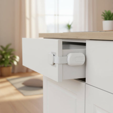 Child Safety Cabinet Locks with Flexible Strap Design | Adhesive Baby Proofing for Quick Installation