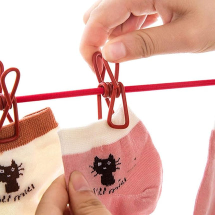 Portable Travel Clothesline, Retractable Clothes Drying Line with Clip On Hooks, for Camping and Hotels