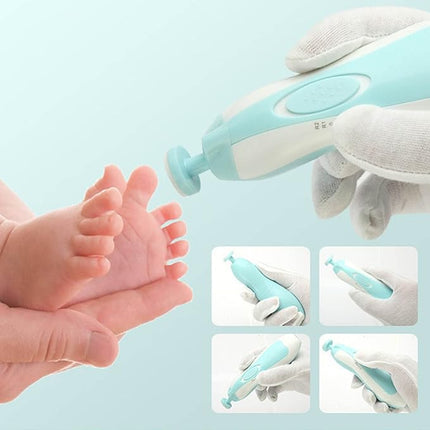 Electric Baby Nail Trimmer and Polisher Set, Whisper-Quiet Motor, Interchangeable Heads for Newborns, Toddlers and Adults