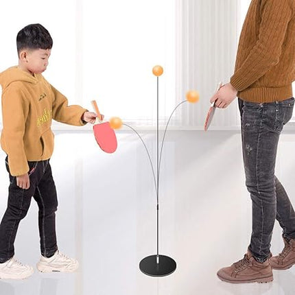 Ping Pong Trainer Set with Adjustable Height & Stable Base | Improve Reflexes and Skills