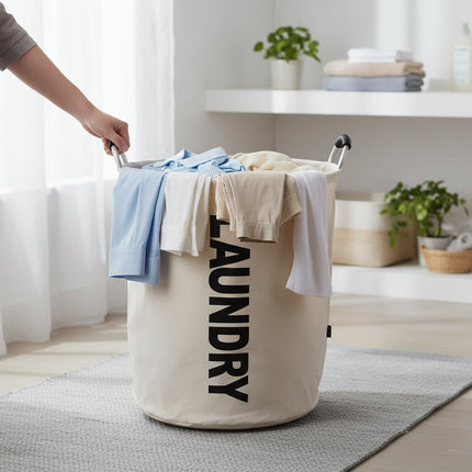 Large Waterproof Foldable Laundry Hamper with Padded Handles | 90L Capacity for Easy Carry and Space Saving Storage