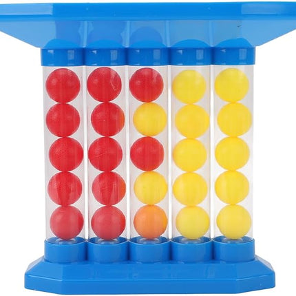 Four in a Row Bounce Ball Game, Turn-Based Bouncing Ball Set with Colorful Balls and Top Tray Grid for Kids and Family
