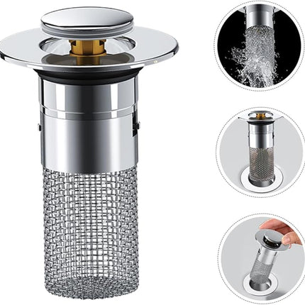 Universal Sink Strainer with Stainless Steel Construction | Easy Installation for Efficient Food Waste Disposal