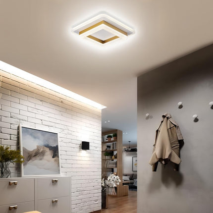 Square LED Ceiling Light with 24W Brightness | Modern Flush Mount for Hallways and Bedrooms