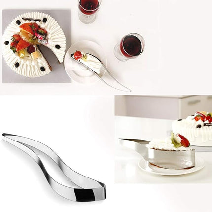Cake Slicer and Server with Non-Stick Blade, One-Handed Cut and Serve Dessert Tool for Even Portions Without Crumbling