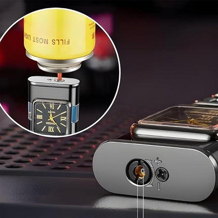 Windproof Lighter with Clock | Sleek Design for Reliable Ignition