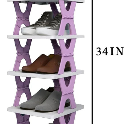 5 Tier Shoe Rack Organizer, Vertical Space Saving Shoe Storage Stand for Entryway, Closet and Tight Corners