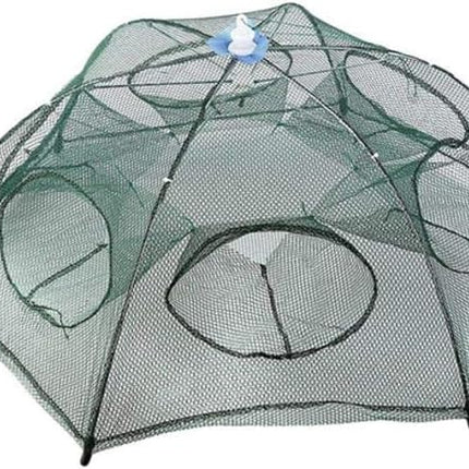 Collapsible Fishing Net Trap with Multiple Entry Points, Foldable Crab and Fish Trap Cage in 6, 8 and 10 Side Models