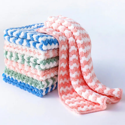 Microfiber Dishwashing Cloths with Streak-Free Cleaning | Set of 10 for Effortless Kitchen Care(Set of 10)