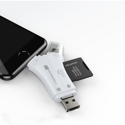 SD, MicroSD and TF Memory Card Reader with USB, USB C and Lightning Connectors, High Speed Adapter for iPhone, Android and Laptop, 3 Colors