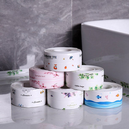 Waterproof Sealing Tape for Sink and Bathtub Corners, Self Adhesive Kitchen and Bath Seam Strip, 7 Patterns