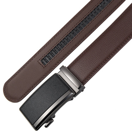 Ratchet Belt for Men, No Hole Micro Adjustable Dress Belt with 5 Buckle Styles, Lengths 43 to 51 Inches