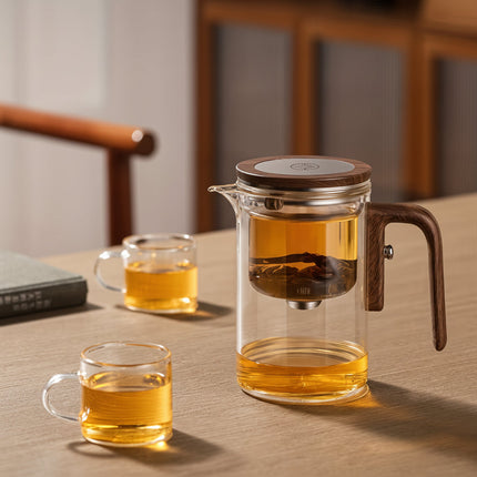 Glass Teapot Infuser for Loose Leaf Tea with Removable Stainless Steel Basket | Perfect Steeping Control for Smooth Flavor