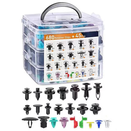 Bumper Clips, Automotive Clips 725 Pcs, Car Retainer Clips for Door Panel and Fender Liner, Optional Clip Removal Tool