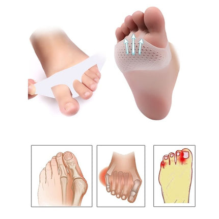 Gel Toe Cushion Pads, Soft Forefoot Cushions for Ball of Foot Comfort, Slim Inserts for Sneakers and Heels