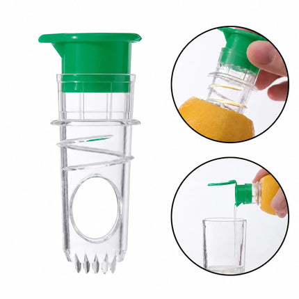 Citrus Juicer Cap with Pour Spout and Juicing Insert, Twist In Squeezer with Storage Lid for Lemons and Limes