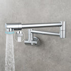 Pot Filler over Stove, Wall Mount Pot Filler Faucet with Single Handle and Swivel Spout, Kitchen Pot Filler
