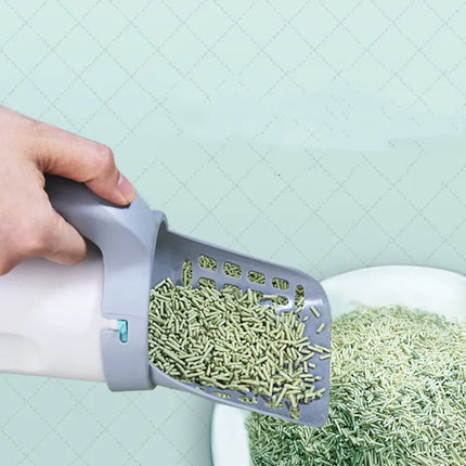 Cat Litter Scoop with Built In Sealed Waste Container and Bag Roll for No Touch Sifting and Odour Control