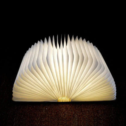 Folding Book Lamp with Warm Diffused Light, USB Rechargeable Book Shaped Lamp for Bedside, Shelf and Desk