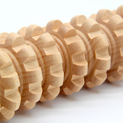 Wooden Full Body Massage Roller, Manual Ergonomic Muscle Roller for Home, Gym and Office Use