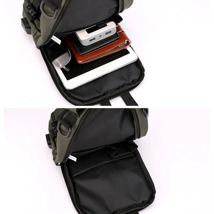 Crossbody Sling Backpack with Sized Compartments for Tablet, Phone, Camera and Charger, Slim 5 Color Chest Bag for Commuting and Travel