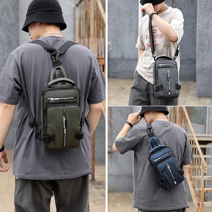 Crossbody Sling Backpack with Sized Compartments for Tablet, Phone, Camera and Charger, Slim 5 Color Chest Bag for Commuting and Travel