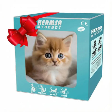 Robotic Cat Plush Toy, Interactive Robot Toys for Kids That Walk and Wag Tail