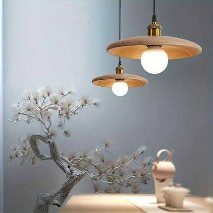 Solid Wood Pendant Light with Adjustable Suspension | Nordic Design for Soft Ambient Glow