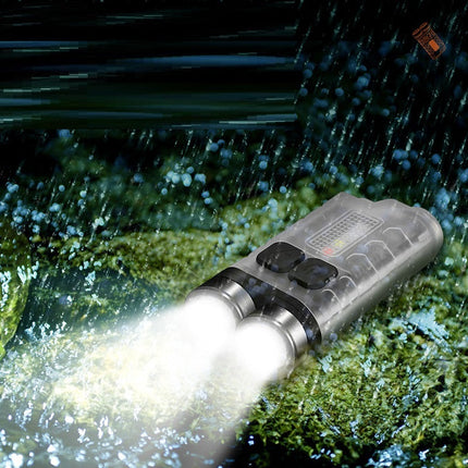 Rechargeable Keychain Flashlight with USB C Charging, IP65 Water Resistant Mini Pocket Torch with Multiple Light Modes and Glow in the Dark Body