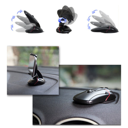 360 Rotating Car Phone Holder with Suction Base, One Click Foldable Dash Mount for All Mobile Phones