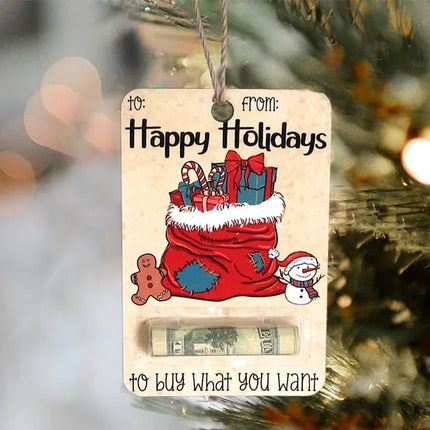 Christmas Ornaments Money Holder, Handmade Wooden Christmas Tree Ornament for Cash Gifts, Christmas Decorations – image 4