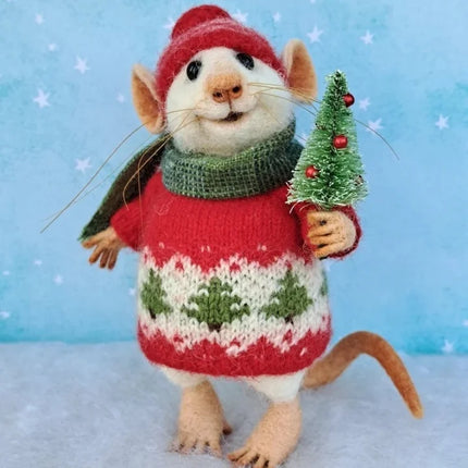 Needle Felted Mouse Figurine, Felted Animals for Halloween Decor and Mantel – image 6