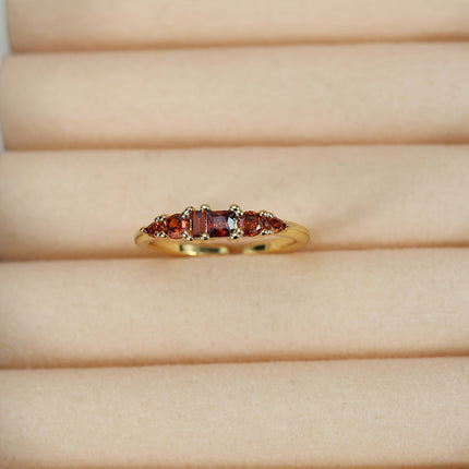 Gold Ring Set with Rhinestone Accents for Stackable Boho Style | Trendy Everyday Jewelry for Layered Looks