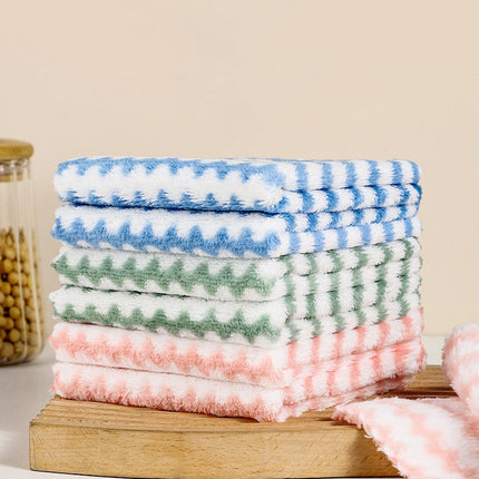 Microfiber Dishwashing Cloths with Streak-Free Cleaning | Set of 10 for Effortless Kitchen Care(Set of 10)