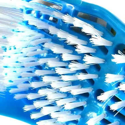 Shower Foot Scrubber Slipper with Bristles and Oval Grinding Stone for Washing and Exfoliating Feet