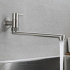 Pot Filler Faucet Wall Mount, Single Handle Wall Mount Faucet with Swivel Spout, Stainless Steel Cold Water Faucet
