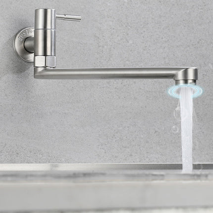 Single Handle Wall Mount Faucet with Swivel Spout, Stainless Steel Cold Water Faucet – image 14