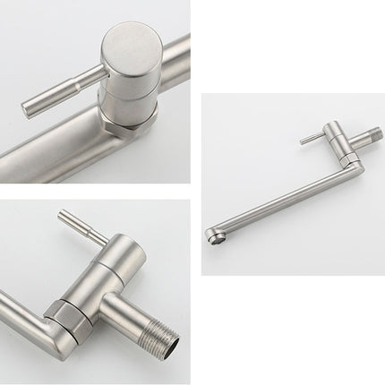 Single Handle Wall Mount Faucet with Swivel Spout, Stainless Steel Cold Water Faucet – image 21