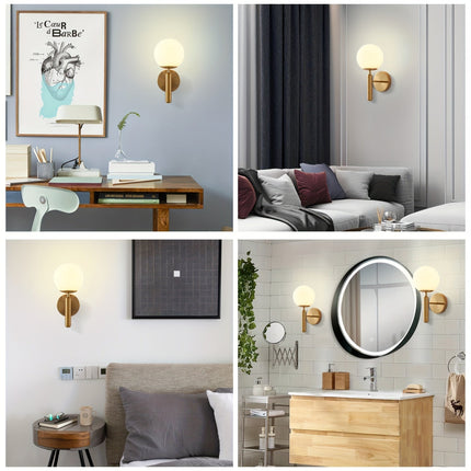 Modern Glass Wall Sconce with Polished Metal Finish | Soft Ambient Lighting for Bedrooms and Hallways