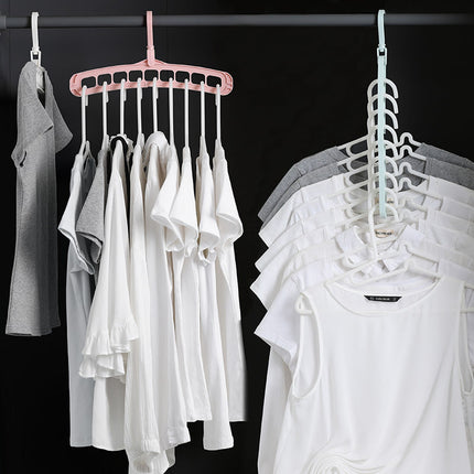 9 Hole Wardrobe Organizer Hangers, Space Saving Closet Hangers for Clothes and Outfits, Tidy Uniform Look, 4 Colors