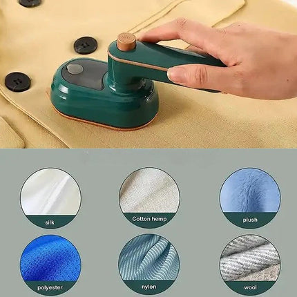 Portable Mini Steam Iron for Travel, Green, Compact Quick Heat Up Handheld Clothes Iron with Easy Water Refill