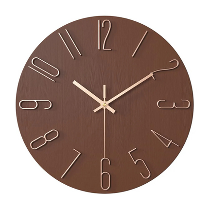 Minimalist Wall Clock with Gold Accents | Quiet Quartz Movement for Elegant Home Decor