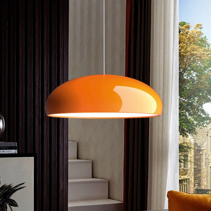 Italian Modern Pendant Light with Aluminium Dome | Soft LED Illumination for Contemporary Spaces