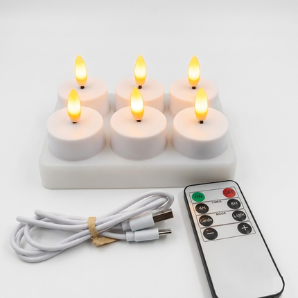 Flameless LED Candle Set with Remote Timer | USB Rechargeable for Safe Home Ambiance