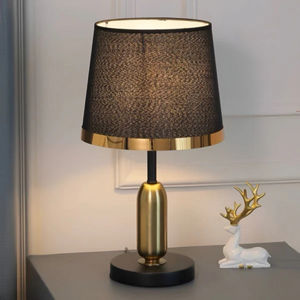 Vintage Black & Gold Table Lamp with Elegant Design | Versatile Accent Light for Living Room and Bedroom