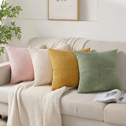 Corduroy Cushion Covers with Soft Striped Texture | Stylish Home Décor for Living Room and Bedroom