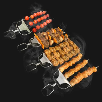 Kabob Skewers for Grilling, Stainless Steel BBQ Skewers with 3 Prongs – image 5
